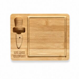 Serving Trays Multifunctional Bamboo Tray with Handle, Engraved Serving Tray
